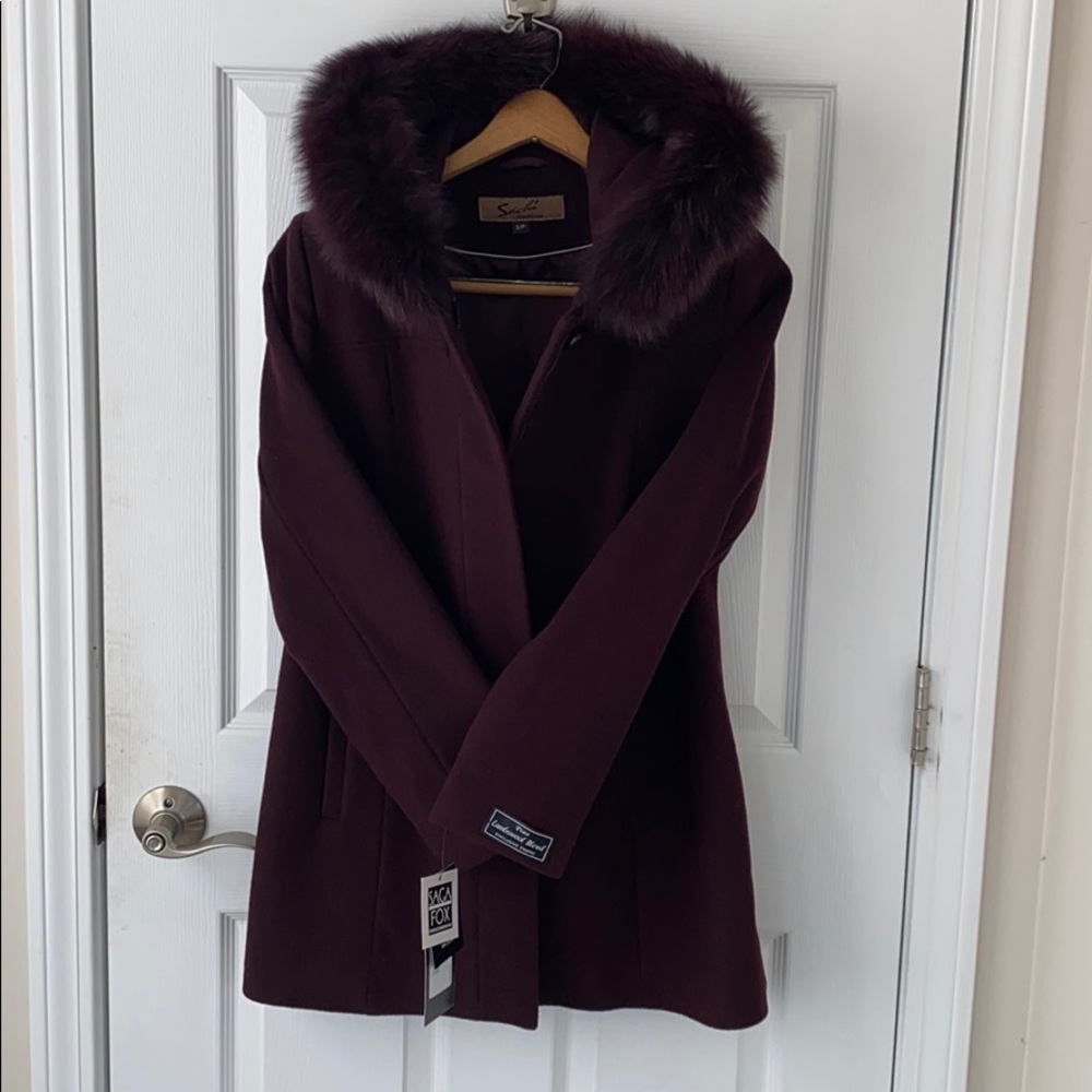 SACHI Lambswool and Genuine Fox Fur coat